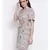 printed Pink Polyester   Dress