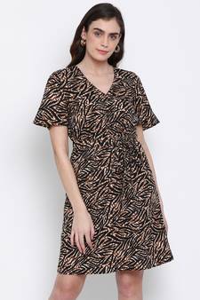 printed Multicolor Polyester   Dress