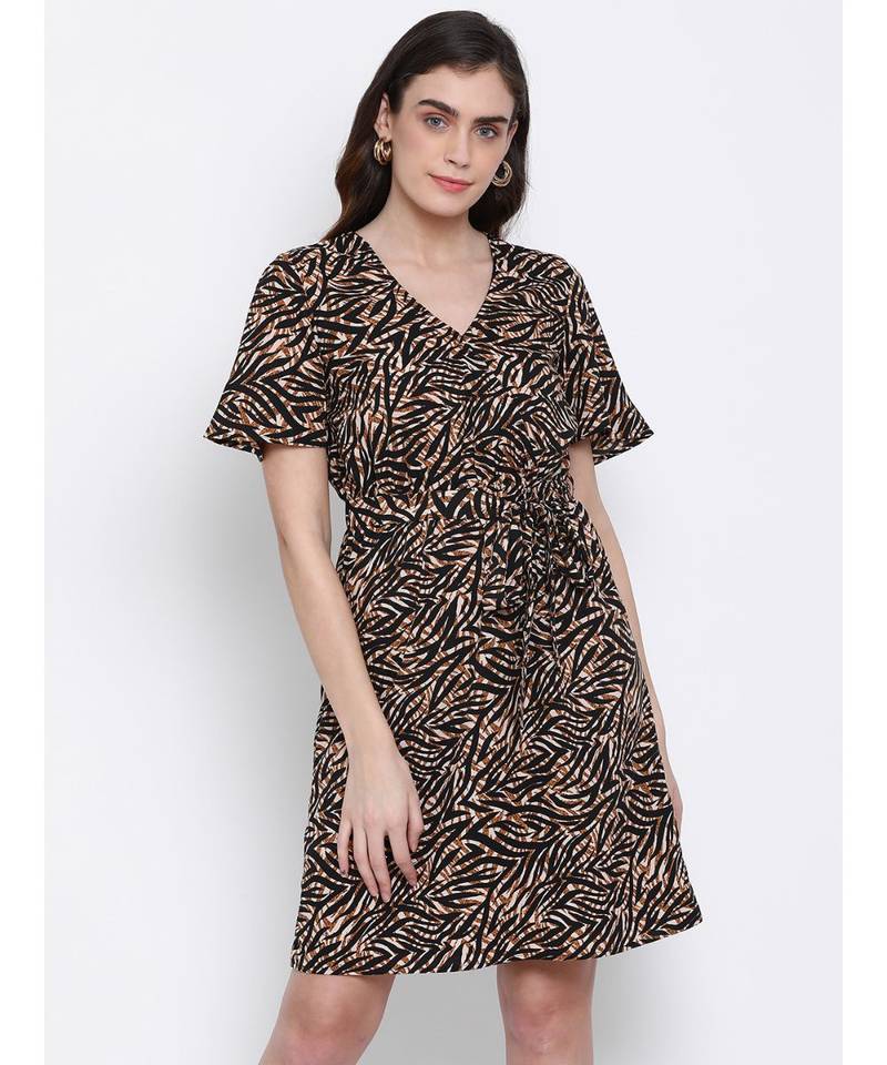 printed Multicolor Polyester   Dress