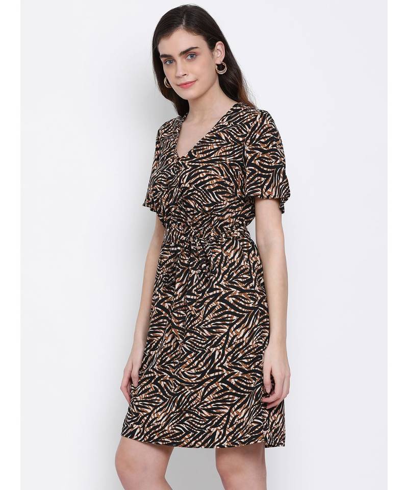 printed Multicolor Polyester   Dress