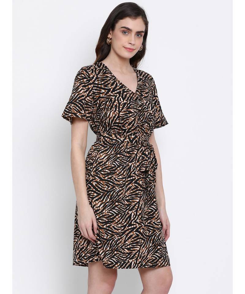 printed Multicolor Polyester   Dress