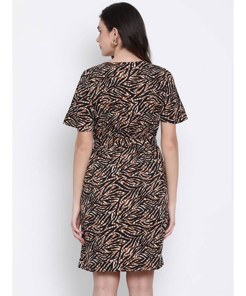 printed Multicolor Polyester   Dress