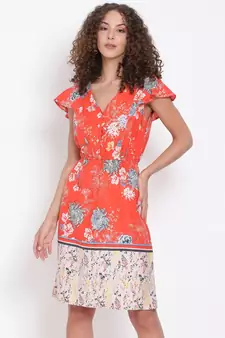 printed Multicolor Viscose   Dress