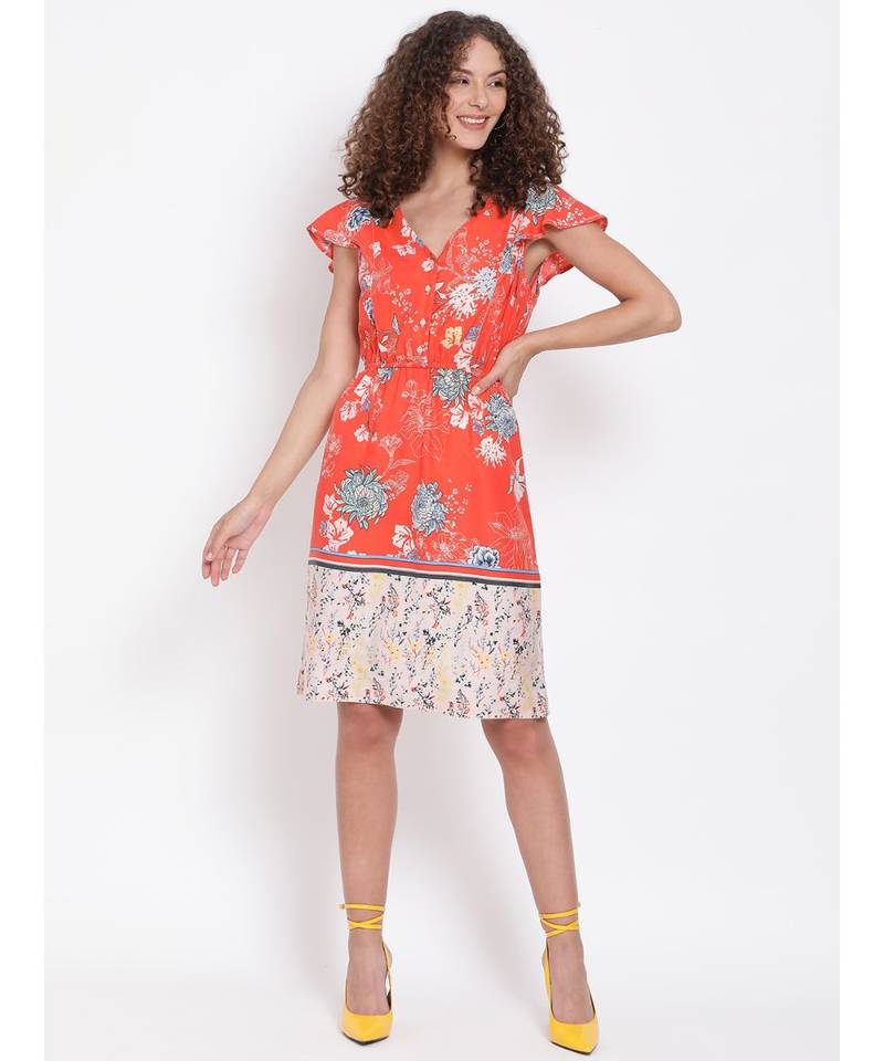 printed Multicolor Viscose   Dress