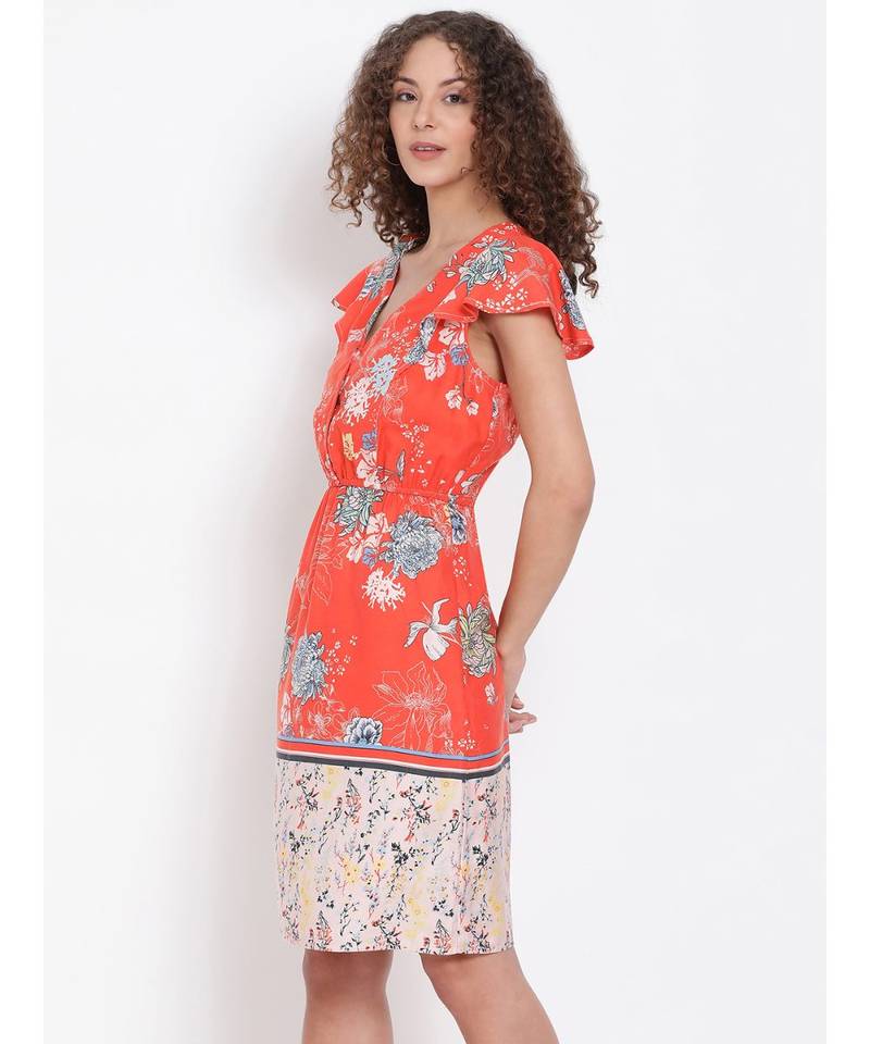 printed Multicolor Viscose   Dress