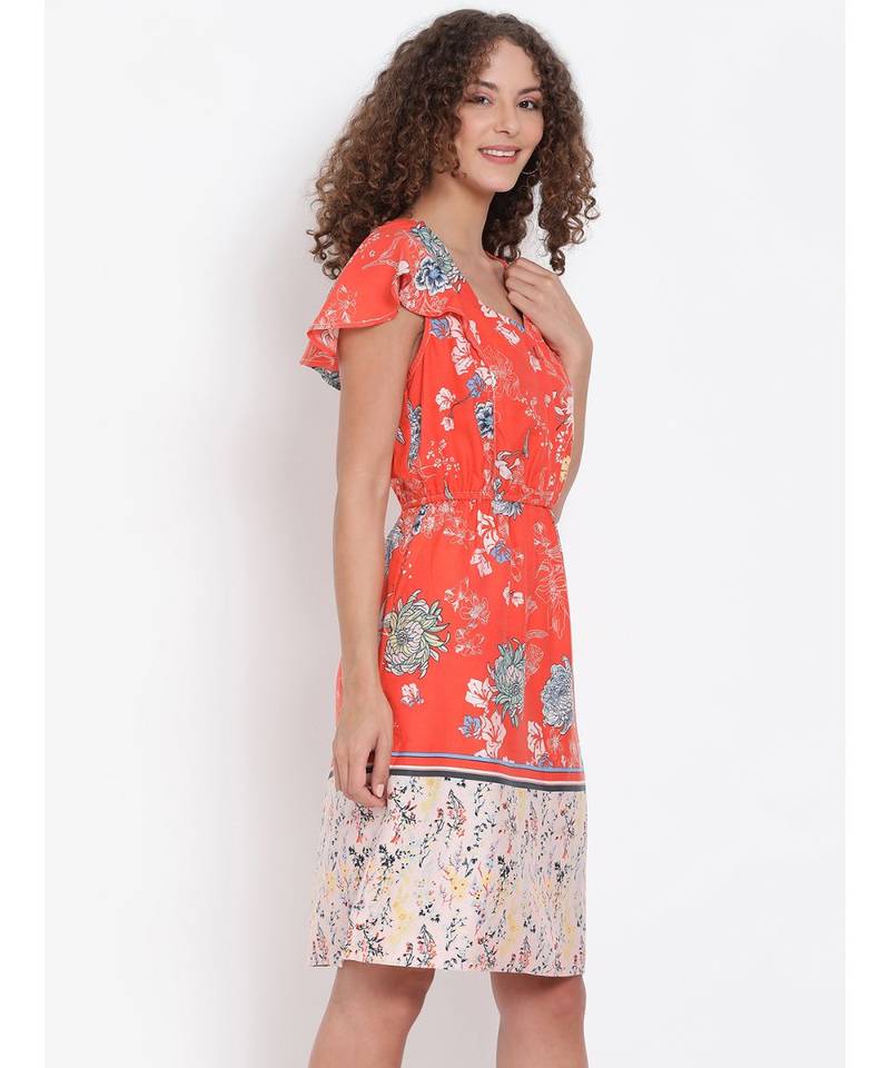 printed Multicolor Viscose   Dress