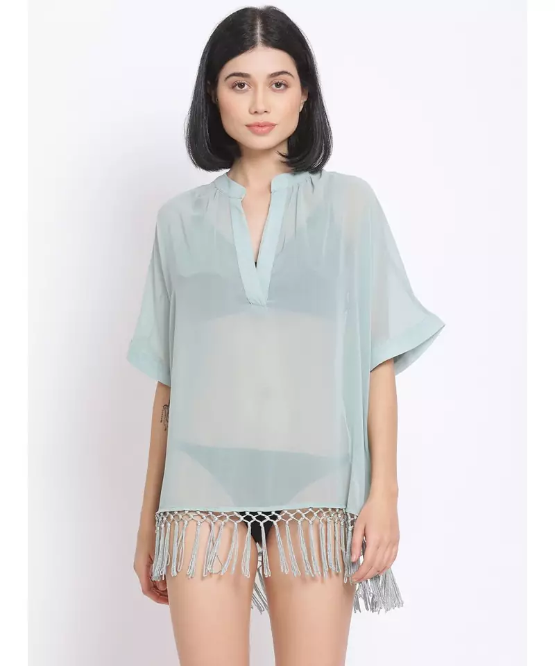 plain Green Polyester   Dress