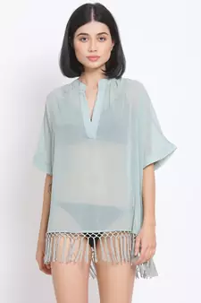 plain Green Polyester   Dress