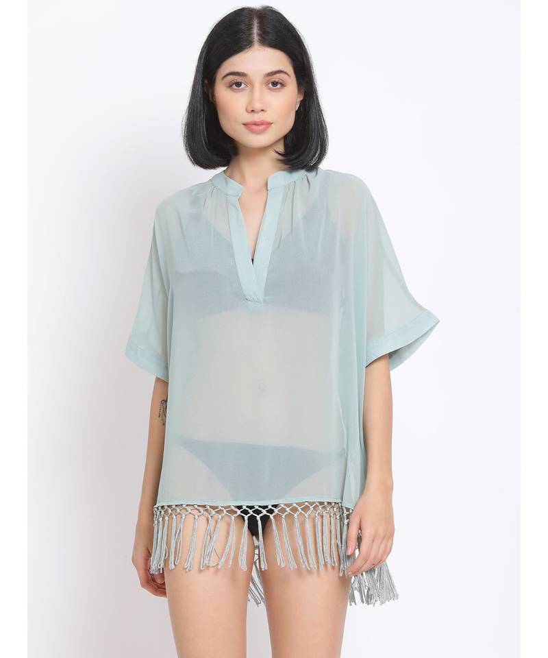 plain Green Polyester   Dress