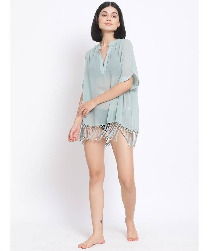 plain Green Polyester   Dress