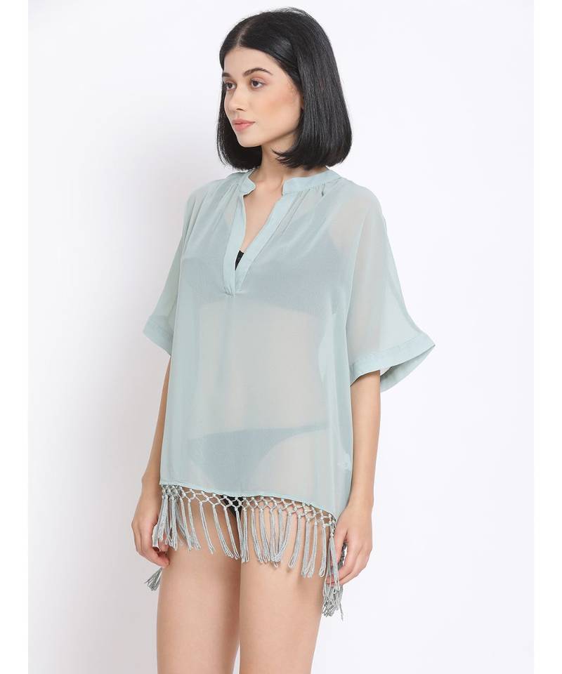 plain Green Polyester   Dress