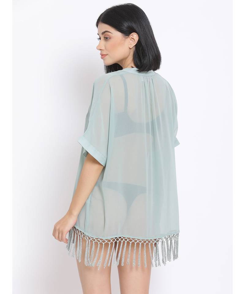 plain Green Polyester   Dress