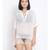 printed White Polyester   Dress
