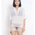 printed White Polyester   Dress