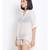printed White Polyester   Dress