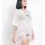 printed White Polyester   Dress