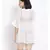 printed White Polyester   Dress