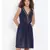 plain blue Polyester   Dress