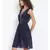 plain blue Polyester   Dress