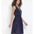plain blue Polyester   Dress
