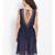 plain blue Polyester   Dress