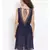 plain blue Polyester   Dress