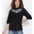 embroidered Black Cotton   Top