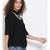 embroidered Black Cotton   Top