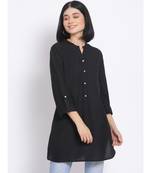 plain Black Viscose   Kurti