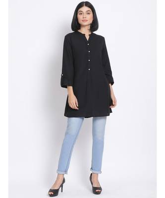 plain Black Viscose   Kurti 2
