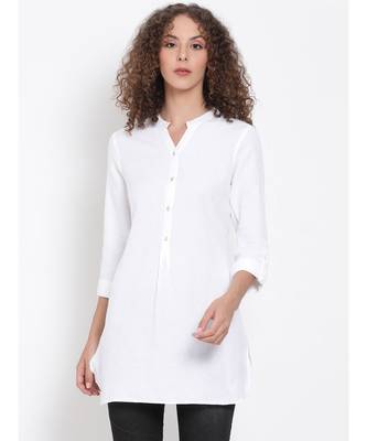 plain White Cotton   Tunic 1