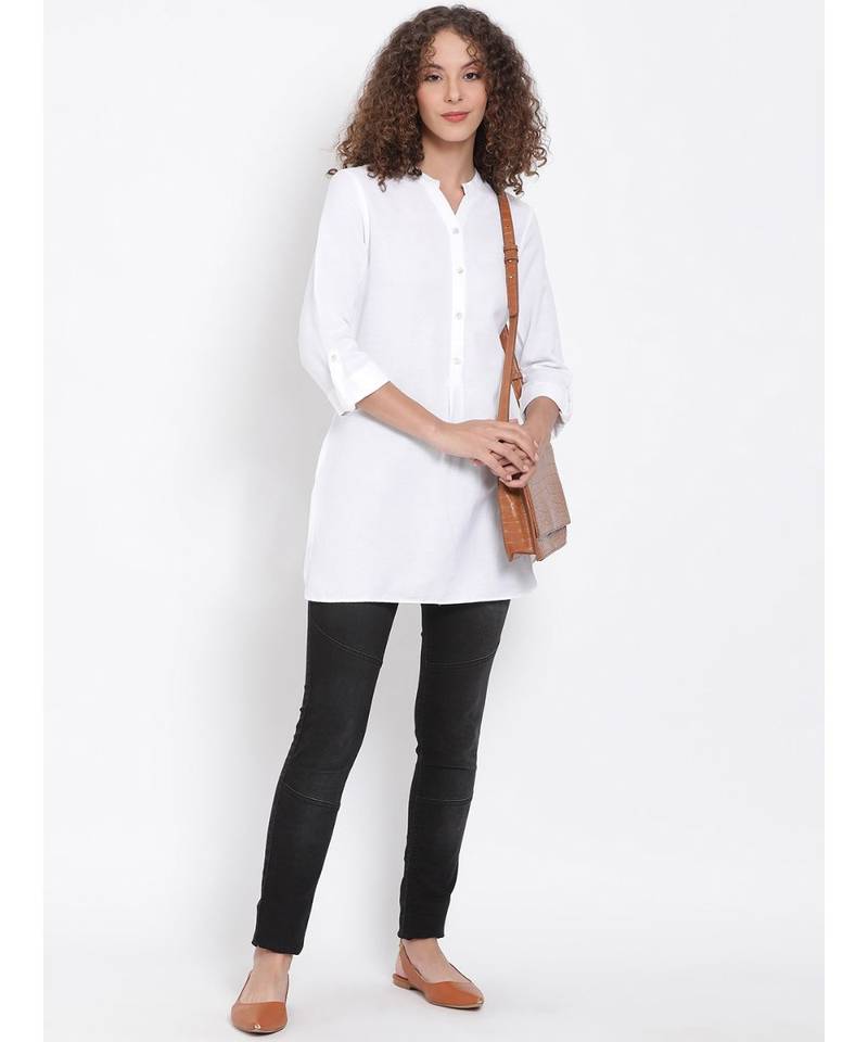 plain White Cotton   Tunic