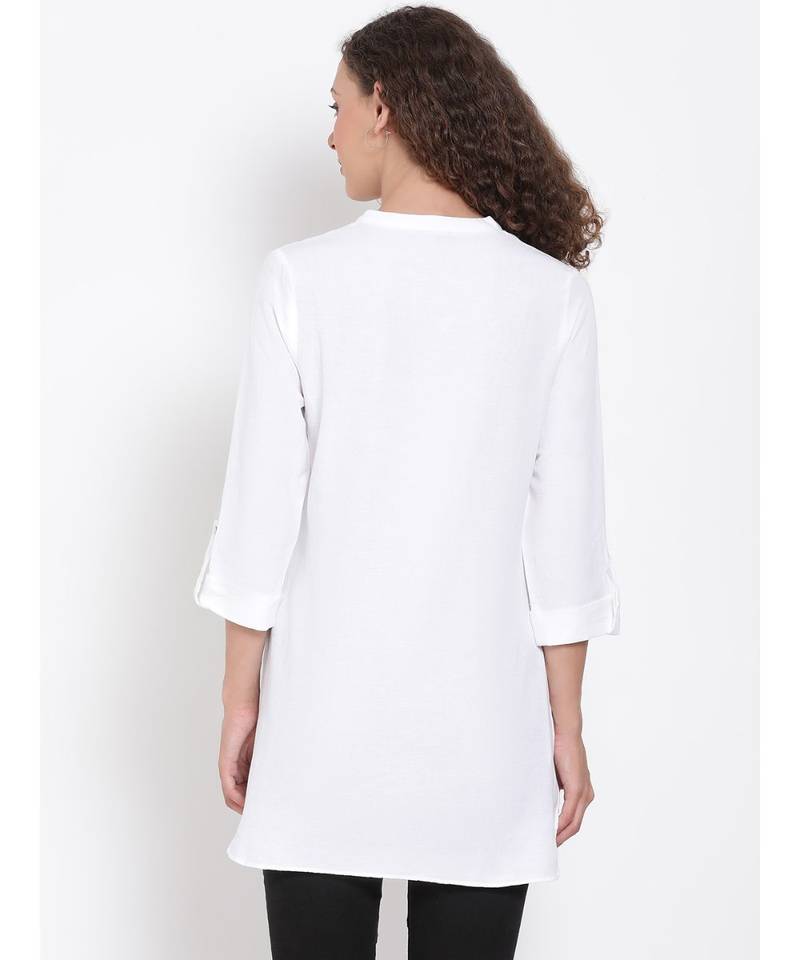 plain White Cotton   Tunic