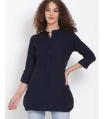 plain blue Cotton   Tunic