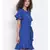 plain Blue Polyester   Dress