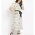 printed White Polyester   Dress