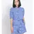 printed Blue Polyester   Jumpsuit