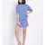 printed Blue Polyester   Jumpsuit