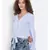 plain Blue Polyester   Top