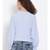plain Blue Polyester   Top