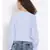 plain Blue Polyester   Top