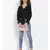 plain Black Polyester   Top