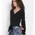 plain Black Polyester   Top