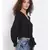 plain Black Polyester   Top