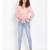 plain Peach Polyester   Top