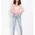 plain Peach Polyester   Top