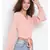 plain Peach Polyester   Top