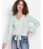 plain Green Polyester   Top