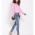 plain Pink Polyester   Top