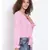 plain Pink Polyester   Top